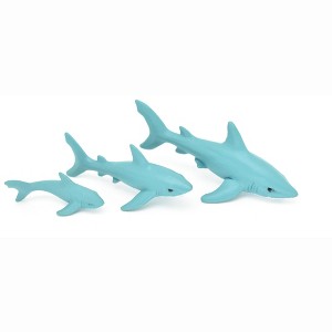 Collectible Wildlife Gifts | Great white Shark, Set of Three,  Rubber Design, Educational, Realistic Figure,  Toy,  Gift,   4 Inches.    F3913 B619 - 1 of 4