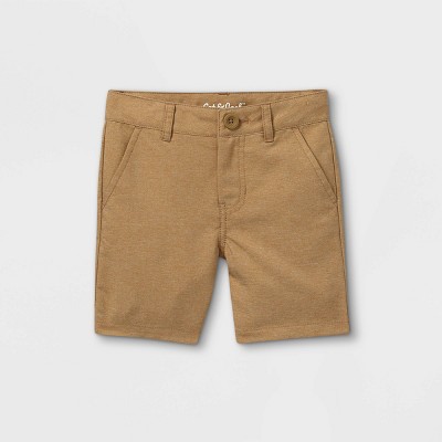 Toddler Boys' Woven Quick Dry Chino Shorts - Cat & Jack™ Brown 12M