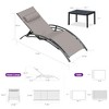 PURPLE LEAF Patio Chaise Lounge Set of 3 Outdoor Lounge Chair Beach Pool Sunbathing Lawn Lounger Recliner Chiar, Side Table Included - 4 of 4