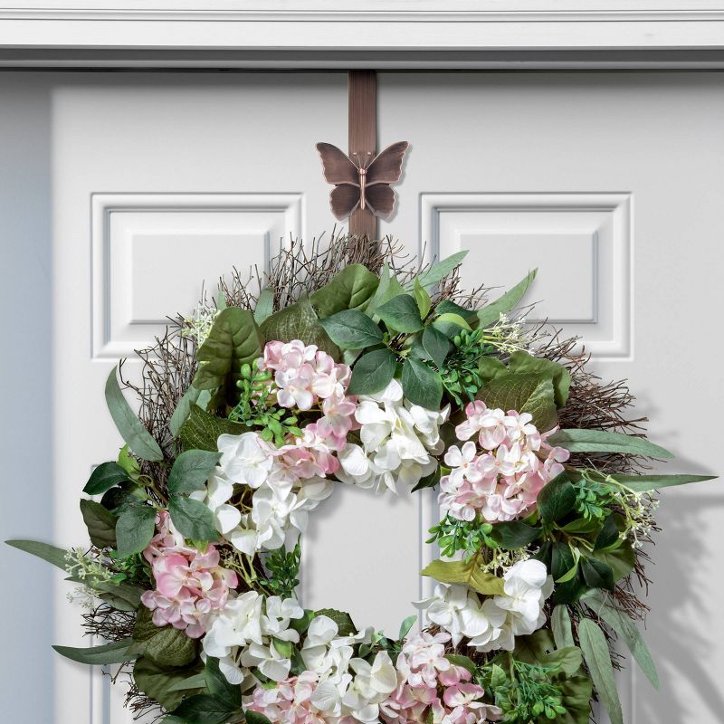Haute Decor Christmas Adjustable Wreath Hanger with Icon Bundle Bronze Butterfly/Sun/Snowflake/Fleur de lis, 4 of 7
