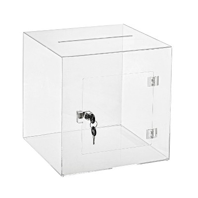 AdirOffice Locking Acrylic Ballot/Donation Box Clear (637-02-4)