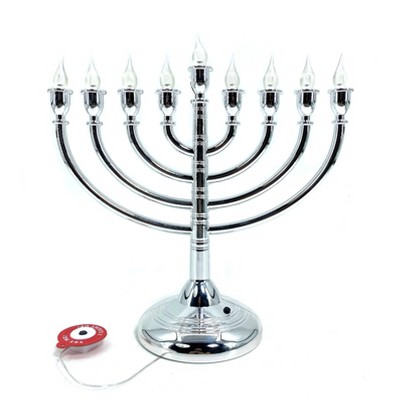 Lit Menorah Hanukkah LED Lights Cool White