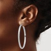 Black Bow Jewelry 3.5mm, Diamond Cut 14k White Gold Round Hoop Earrings, 52mm (2 Inch) - 3 of 4