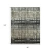 HomeRoots 8' X 10' Black Abstract Hand Knotted Area Rug - 3 of 4