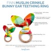 Kanga Care Baby Muslin Crinkle Bunny Ear Wood Teething Ring - 4 of 4