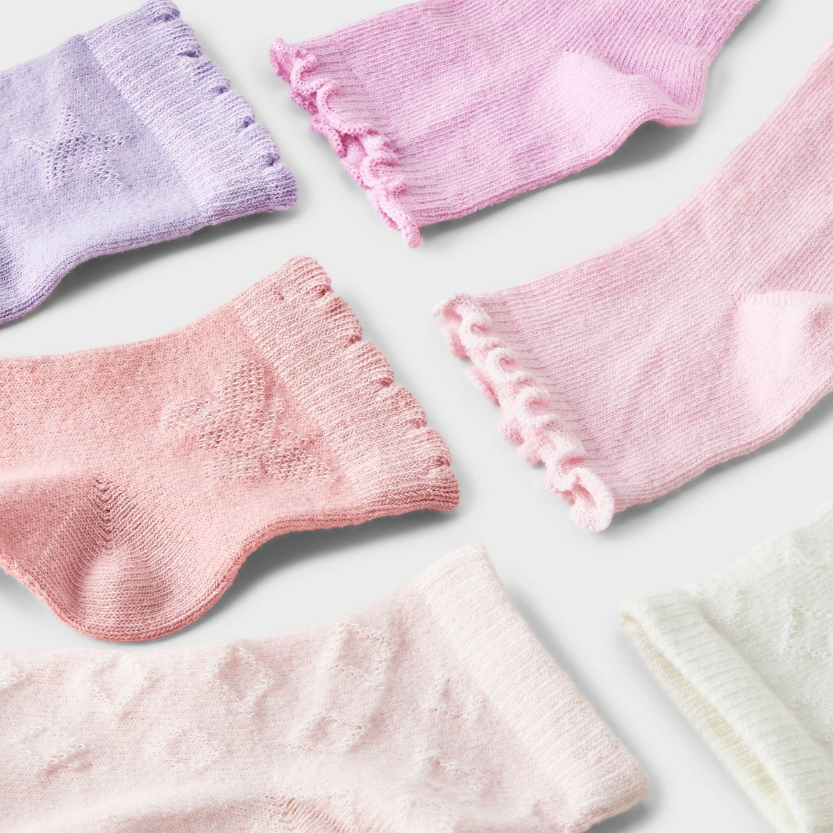 Toddler 10pk Ankle Socks - Cat & Jack™ Pink/Purple/Neutral - thumbnail 2