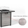 28 Inch Propane Fire Pit Table,50000 BTU Gas Firepits Tempered Glass Tabletop with Windscreen Protector for Outside Garden(Grey+White) - 4 of 4