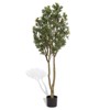 4FT Artificial Tree with Lifelike Leaves, Faux Green Plant in Pot, Greenery Potted Plant for Living Room Office Indoor Outdoor Decor - 2 of 4