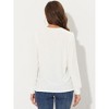 Allegra K Women's Casual Cut Out Keyhole Collared Long Sleeves Solid Tops - 3 of 4