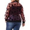 Women's Plus Size Bomber Mesh Sheer Floral Lace Long Sleeve Fashion Jackets - Agnes Orinda - 4 of 4