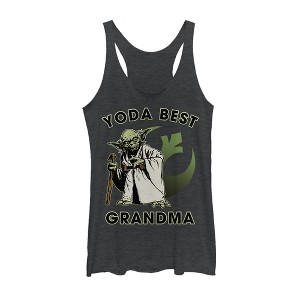 Women's Star Wars Yoda Best Grandma Racerback Tank Top - 1 of 3