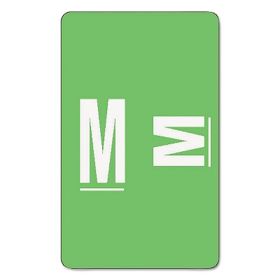 Smead Alpha-Z Color-Coded Second Letter Labels Letter M Light Green 100/Pack 67183