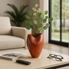 Decorative Sculptural Flower Vase for Living Room Decor - Stylish Home Decor Accents for Bedroom, Office Styling, and Table Decor - 14", Red - 3 of 4