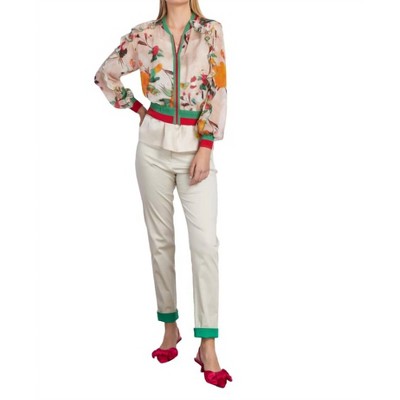 Women's PANTS WITH FOLDED BOTTOM - Tricot Chic