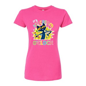 Women's - Pete the Cat - Icecream Oclock Fitted Graphic T-Shirt - 1 of 3