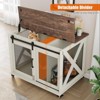 37" Dog Crate, Farmhouse Dog Crate Furniture with Sliding Barn Door, Flip Top Wooden Dog Kennel End Table with Wheels and Movable Divider - 4 of 4