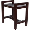 20" Eleganto DT107 Wide Teak Wood Shower Bench with Handles - DecoTeak: Rectangle, Non-Upholstered, 250lb Capacity - 3 of 4
