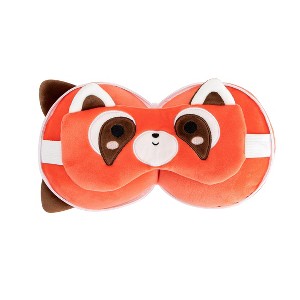 Kids 2-in-1 Travel Pillow and Eye Mask Animal Plush Soft Eye Mask Blindfold for Sleeping, Nights and Travel - 1 of 4
