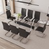 NicBex Dining Table Set for 8 Elegant Tempered Glass Rectangular Table with 8 PU Chairs for Kitchen - 4 of 4