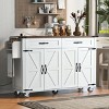 Rolling Kitchen Island Cabinet with Outlet,2 Drawers & 4 Doors, Mobile Storage Cart with Wheels for Kitchen or Dining Room – The Pop Home - 2 of 4