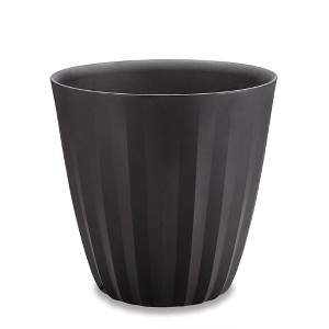 Crescent Garden Pleat Modern Round Indoor/Outdoor Planter Pot Black 23'' - 1 of 4