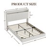 Floating bed frame, modern upholstered platform bed with storage headboard and lamp, wooden slat support, no box spring required, easy to assemble - 2 of 4