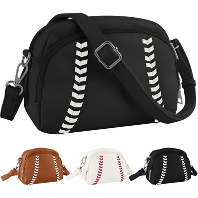 FATMOON Baseball Crossbody Purses for Women Mom Sport Small Baseball Shoulder Bag Vegan Leather Softball Handbags
