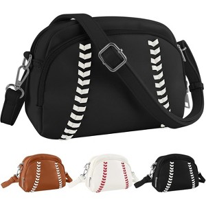 FATMOON Baseball Crossbody Purses for Women Mom Sport Small Baseball Shoulder Bag Vegan Leather Softball Handbags - 1 of 4