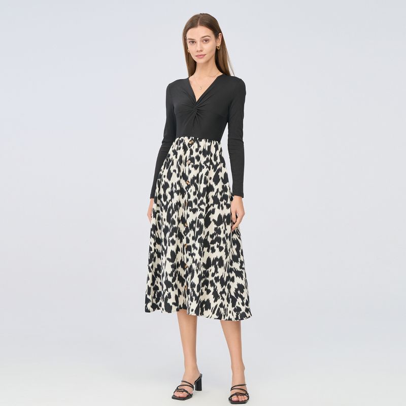 Women's Leopard Print Long Sleeve Dress - Cupshe, 4 of 13