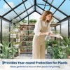 6*6 FT Outdoor Greenhouse, Walk-in Greenhouse with Vented Roof Window, Windproof Aluminum Frame, Suitable for Outside Gardening, Backyard, Patio - 2 of 4