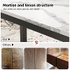 70.8in Industrial Dining Table for 6, Wooden Long Dinner Table with Mortise Tenon Design, Kitchen Table with Sturdy Metal Legs White Faux Marble - 4 of 4