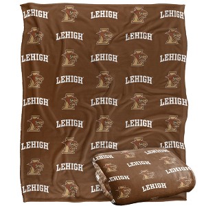 Lehigh University Logo Pattern Silky Touch Blanket White 50x60 - 1 of 4