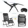 Tangkula Oversized Zero Gravity Lounge Chair Folding Recliner w/ Cup Holder & Pillow, Black - 4 of 4