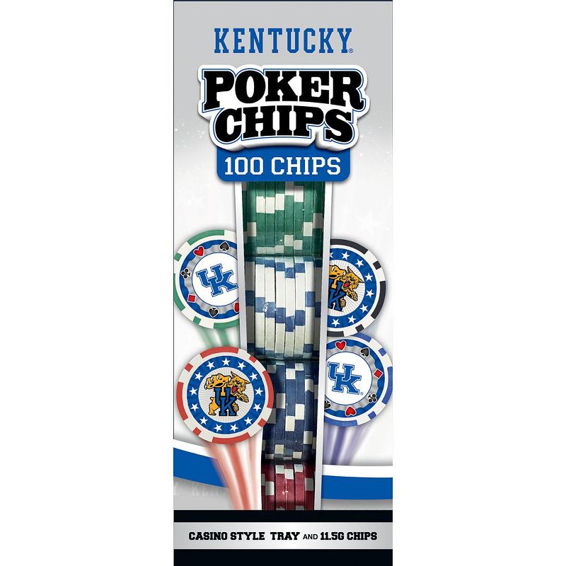 MasterPieces Casino Style 100 Piece Poker Chip Set - NCAA Kentucky Wildcats, 1 of 8