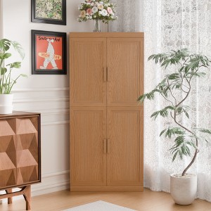 MAYEERTY Modern 4 Doors Utility Storage Cabinets Efficient Storage for Living Room Dining Room Bedroom Beige 2 Piece - 1 of 4