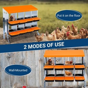 Jojoka Chicken Nesting Box with Roll Away Egg Tray, Metal Nesting Boxes for Chickens, Large Holes, Egg Protection, Two Mounting Options - 1 of 4
