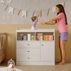 Baby Changing Table Dresser, Wooden Diaper Changing Station with 2 Open Shelves, 3 Drawers,1 Cabinet, Modern Baby Dressers for Nursery, Kids Room - 4 of 4