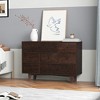 Dexmalle Solid Wood spray-painted drawer console table with retro round handle - 2 of 4