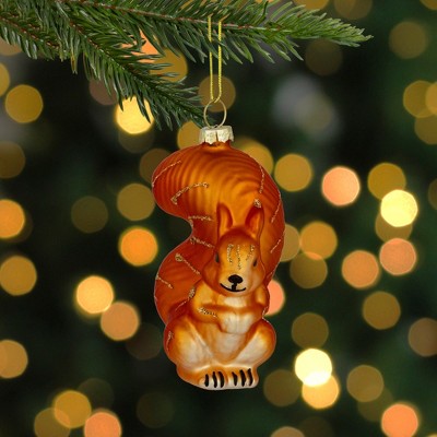 Northlight Squirrel Hanging Glass Christmas Ornament - 4"
