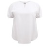 GRACE & GRANDEUR Women's Plus Size Keyhole Neck Metal Trim Folded Cuff Short Sleeve Dressy Casual Blouses - 4 of 4