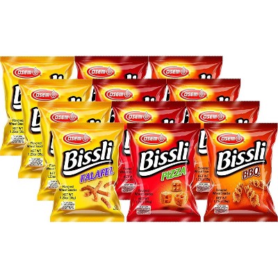Osem Bissli Variety Pack Special - 3 Flavors Falafel, Pizza, Bbq - 1.23 Oz (Pack of 12)