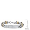 Steeltime Men's two tone stainless steel and 18k gold plated byzantine link Lords prayer id bracelet - 3 of 4