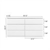 SKRAN 6 Drawer Double Dresser, Particle Board Storage Dressers Organizer for Bedroom, Living Room, Hallway, Antique White - 3 of 4