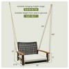 Costway Outdoor Single Swing Chair Bench 1-Person Rattan Porch Swing with Cushion - 3 of 4