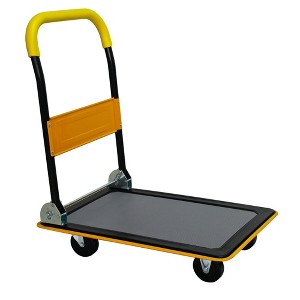 NAYSAYE Foldable Platform Dolly Heavy Duty Flatbed Cart with Swivel Wheels and Anti Slip Plate for Loading and Storage, Yellow, 28.74"*18.5"*32.68" - 1 of 4