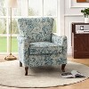 Vincent Wooden Upholstered Armchair with Fabric Pattern and Wingback Design for Bedroom| ARTFUL LIVING DESIGN - 3 of 4