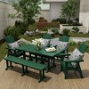WestinTrends 6 Piece Outdoor Patio Dining Table and Armchair Dining Bench Set - 2 of 2