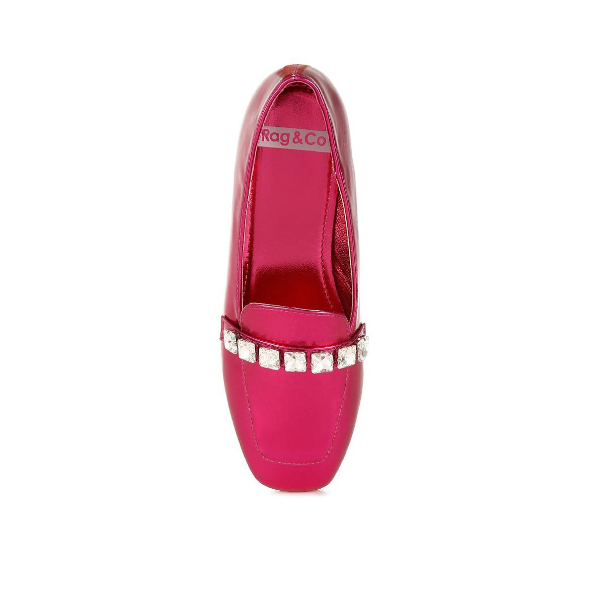 Женские туфли Rag & Co Womens Celosia Metallic Diamante Strap Loafers 9 — фото 5
