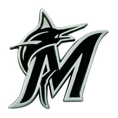 MLB Miami Marlins 3D Chrome Metal Emblem