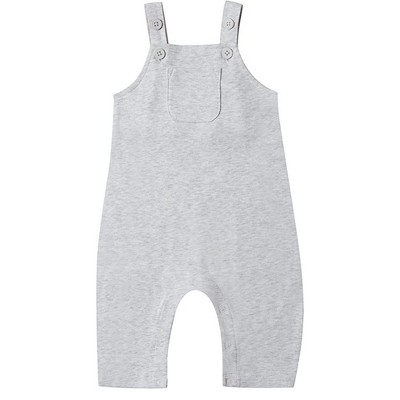 Image of Stellou & Friends Baby Lightweight Jersey Romper Overalls for Baby Boys - 3-6 Months / Gray